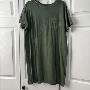 Old Navy Olive Green Midi T-Shirt Dress
